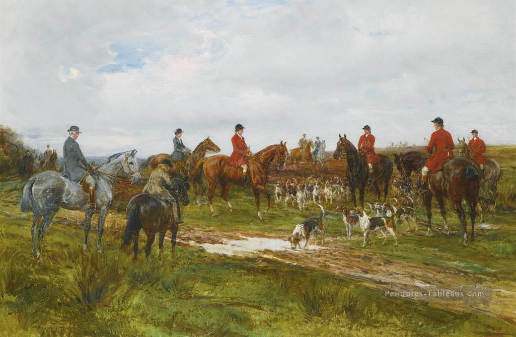 Rassemblement pour la chasse 2 Heywood Hardy équitation Peintures à l'huile
